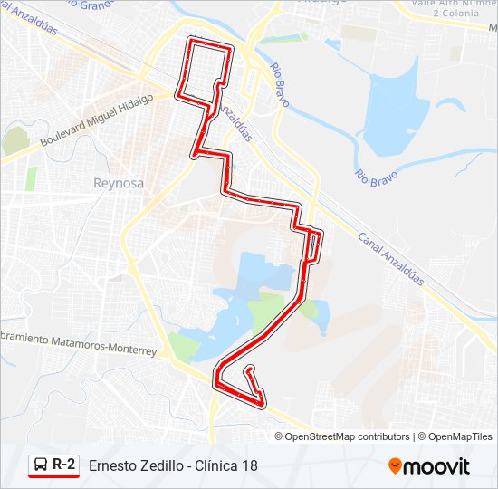 Mapa de R-2 de autobús