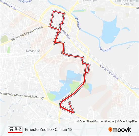 R-2 Bus Line Map