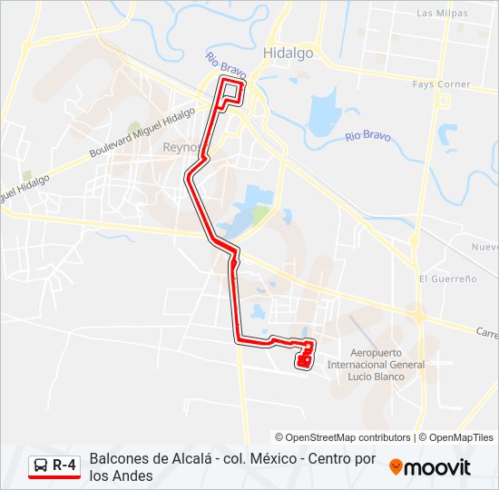 R-4 Bus Line Map