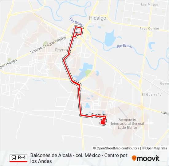 R-4 Bus Line Map