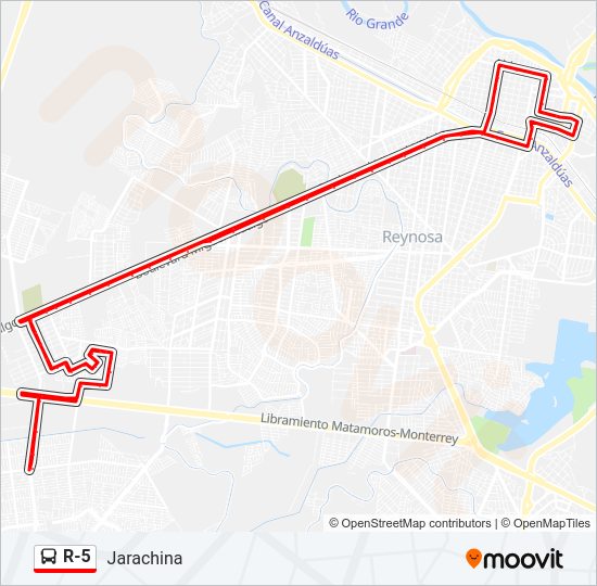 Mapa de R-5 de autobús
