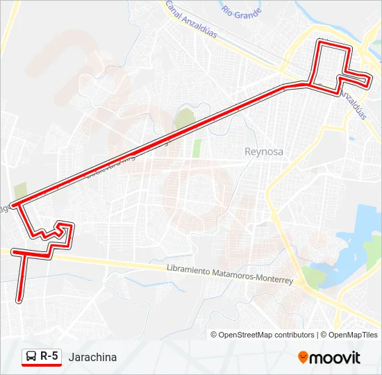 R-5 Bus Line Map