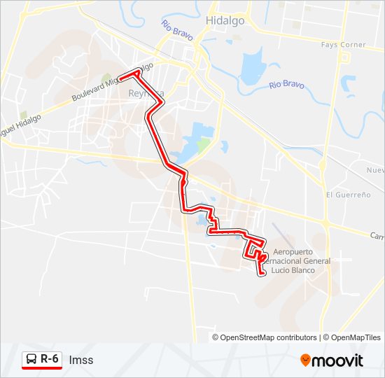 R-6 Bus Line Map