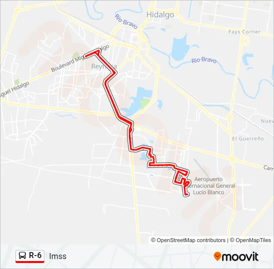 R-6 Bus Line Map