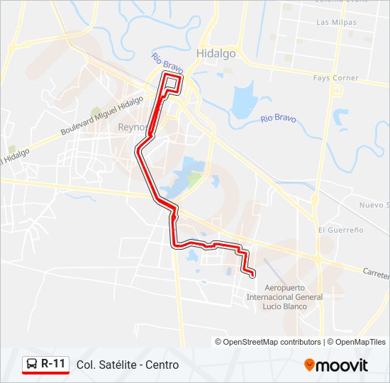 R-11 Bus Line Map
