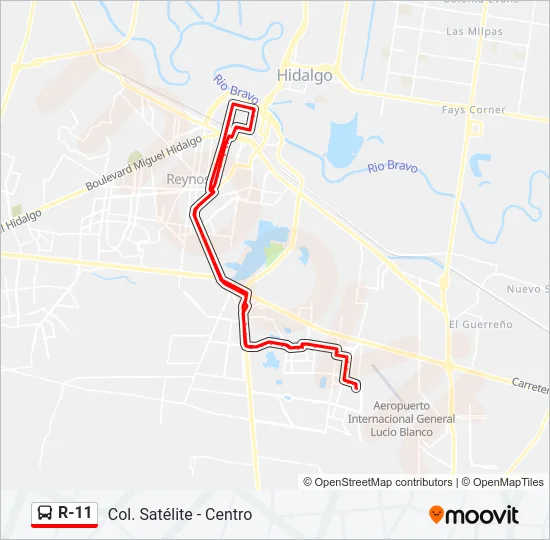 R-11 Bus Line Map