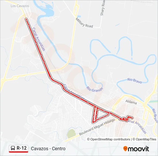 R-12 Bus Line Map