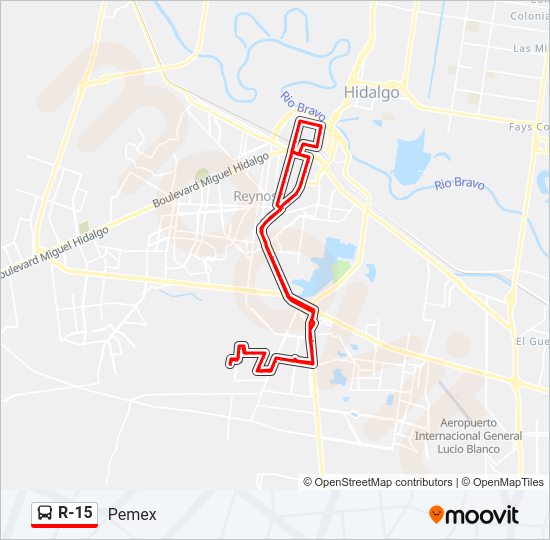 R-15 Bus Line Map