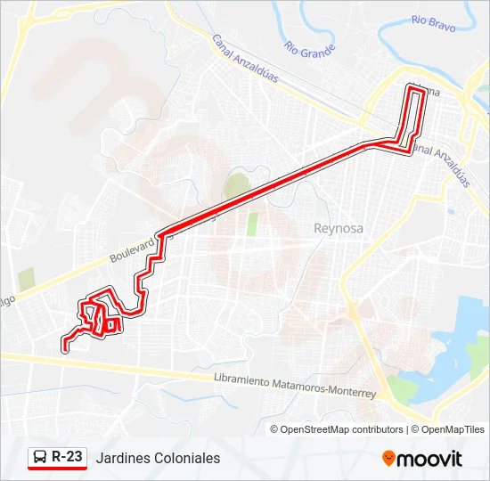 R-23 Bus Line Map