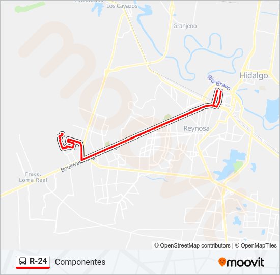 Mapa de R-24 de autobús