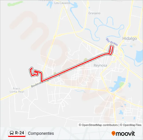 R-24 Bus Line Map