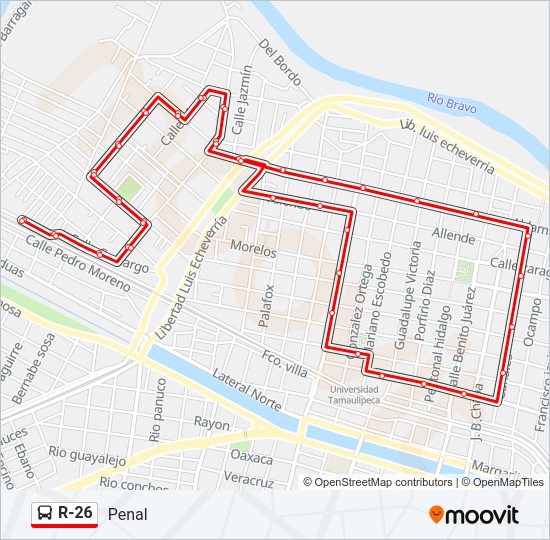 R-26 Bus Line Map