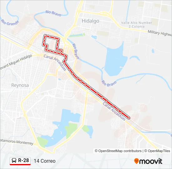 R-28 Bus Line Map
