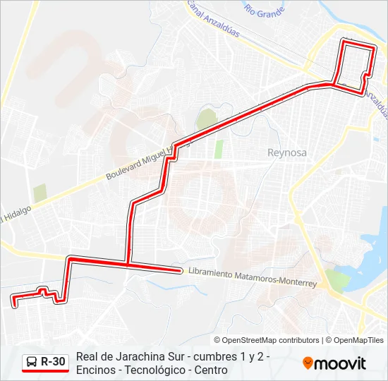 R-30 Bus Line Map