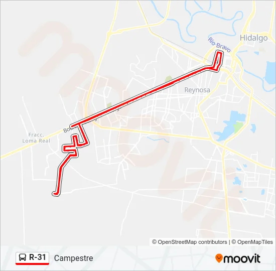 R-31 Bus Line Map