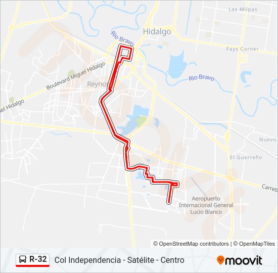 Mapa de R-32 de autobús