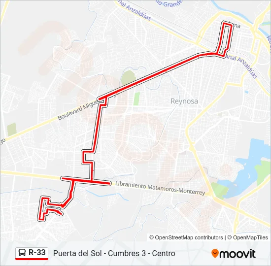 R-33 Bus Line Map