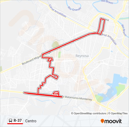 R-37 Bus Line Map