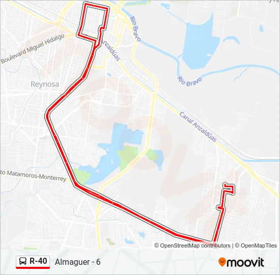 R-40 Bus Line Map