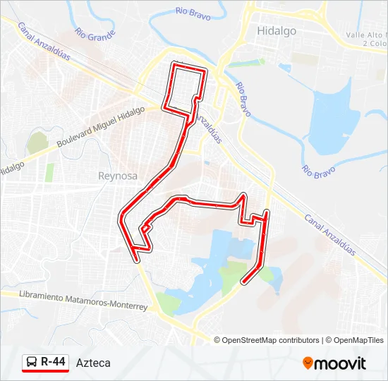 R-44 Bus Line Map