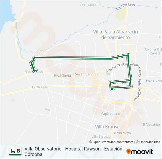B Bus Line Map