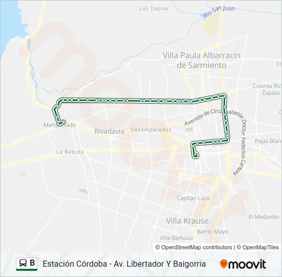 B Bus Line Map