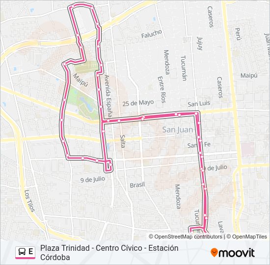 Mapa de E de autobús
