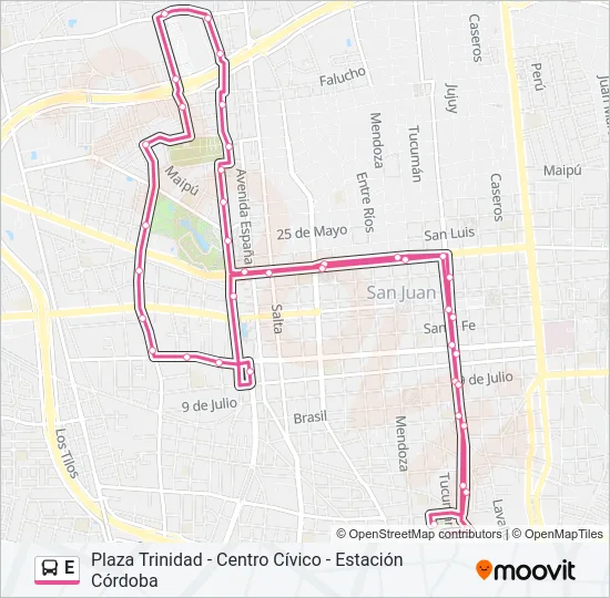 E Bus Line Map