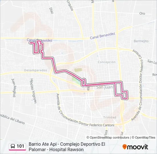 101 Bus Line Map