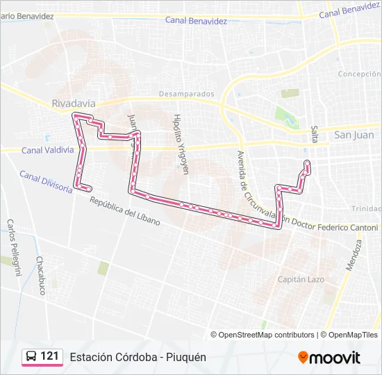 121 Bus Line Map