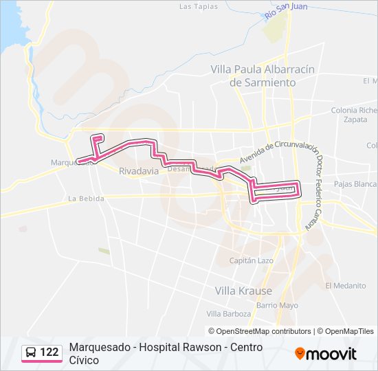 Mapa de 122 de autobús