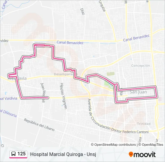 125 Bus Line Map