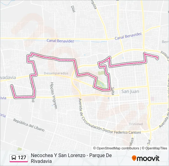127 Bus Line Map