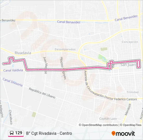 129 Bus Line Map