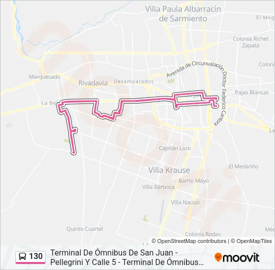 130 Bus Line Map
