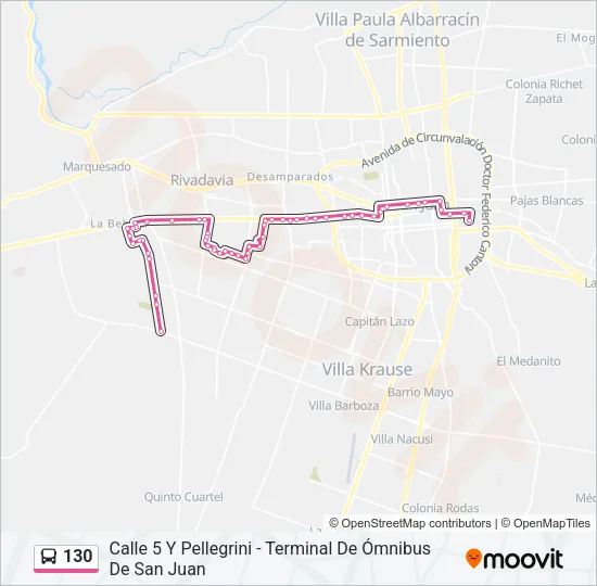 130 Bus Line Map