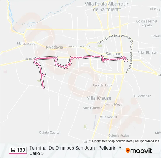 130 Bus Line Map