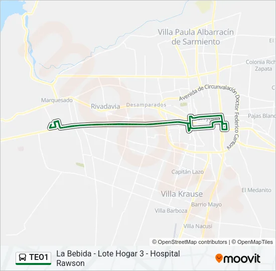 TEO1 Bus Line Map