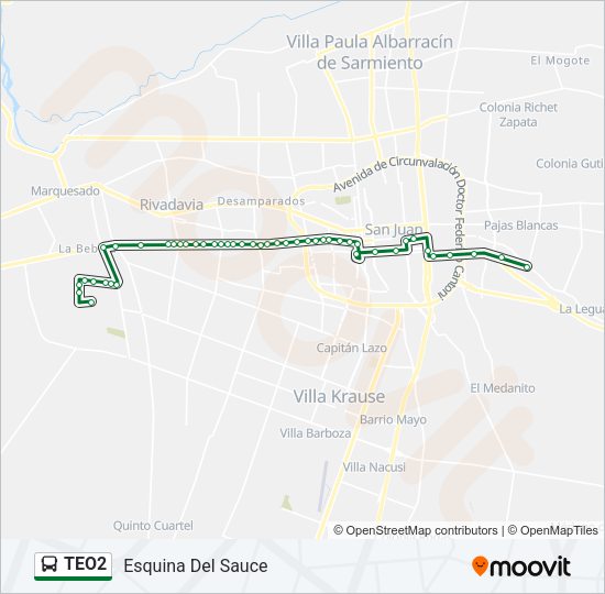 TEO2 Bus Line Map