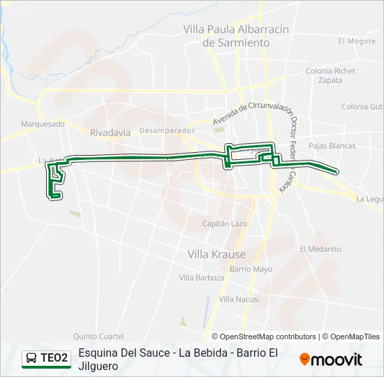 TEO2 Bus Line Map