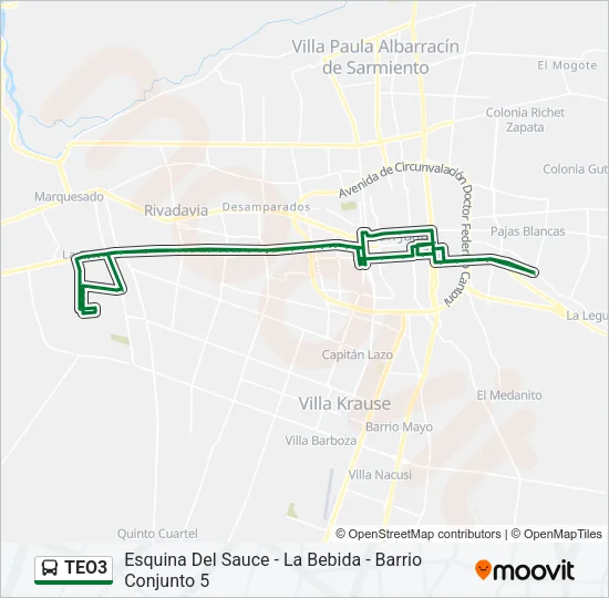 TEO3 Bus Line Map