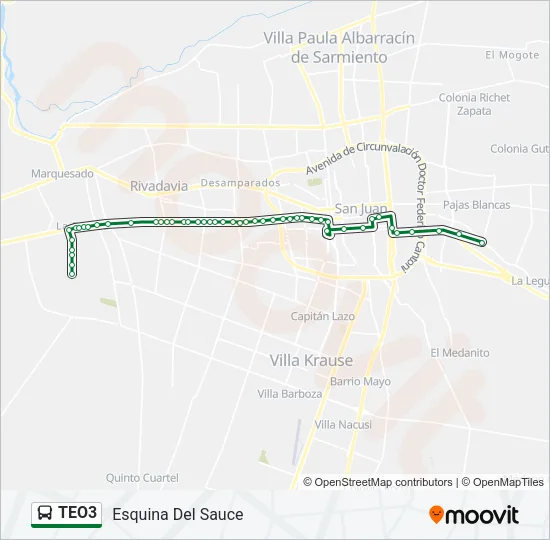 TEO3 Bus Line Map