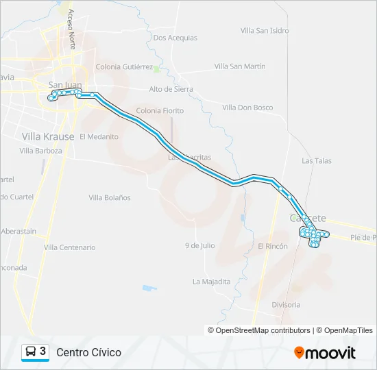 3 Bus Line Map