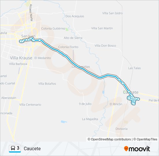 Mapa de 3 de autobús