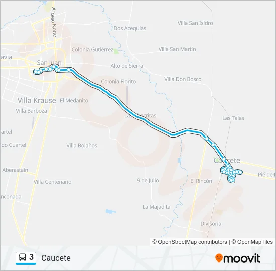 3 Bus Line Map