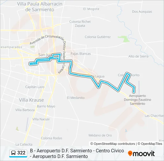 322 Bus Line Map