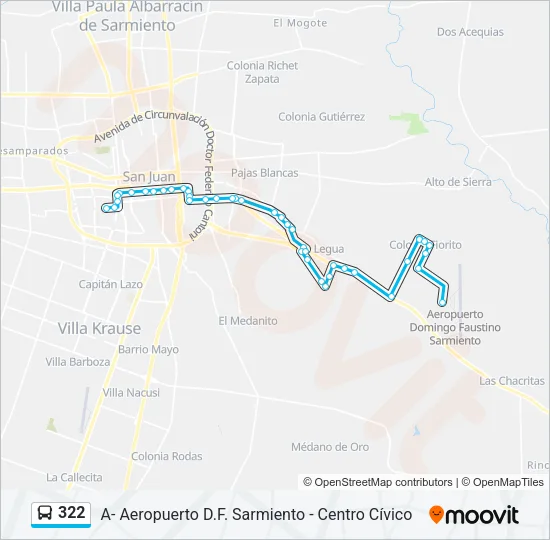 322 Bus Line Map