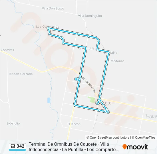 342 Bus Line Map
