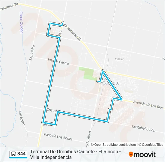 344 Bus Line Map