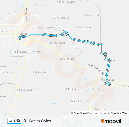 345 Bus Line Map